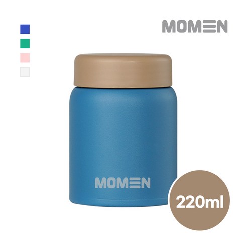 모멘 미니 이유식 보온병 304스테인리스 보온보냉 미니 푸드자 미니죽통, 1개, 220ml, 블루