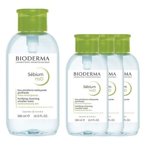 바이오더마 세비엄 H2O 퓨리파잉 클렌징 미셀라 워터, 500ml, 4개