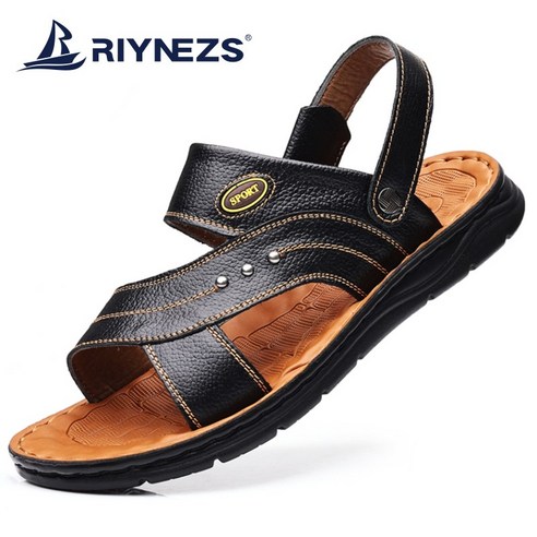 RIYNEZS 남성 여름 캐주얼 샌들 슬리퍼