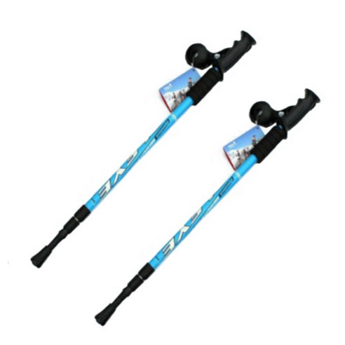디에스 초경량 접이식 등산 스틱 2p, 블루, 65cm