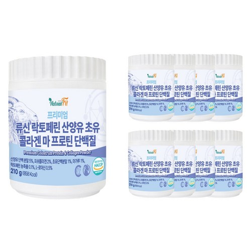 네추럴핏 프리미엄 류신 락토페린 산양유 초유 콜라겐 마 프로틴 단백질 210g, 9개
