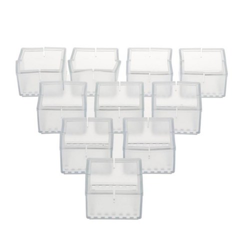 미끄럼 방지 사각형 의자 다리 모자 가구 테이블 끝 바닥 보호기 클리어, 49x49x35mm, PVC 고무 에폭시