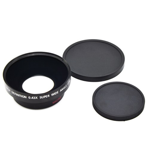 62mm 전면 실 사진기를 위한 0.43x 광각 렌즈 고해상, 8.6X8.6X4CM, 알루미늄 합금 광학 유리, 렌즈 키트