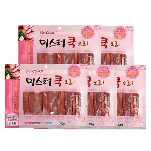 도그펜시아 미스터쿡 슬라이스 간식, 오리 x 5개입, 300g, 5개