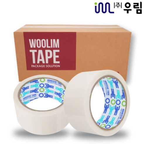 우림중부지사 박스테이프 컬러 opp 포장용 중포장 흰색 65mic x 48mm x 50M x 50개