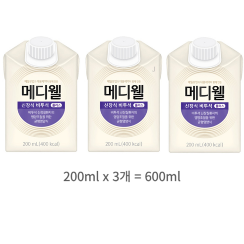 메디웰 신장식 비투석 플러스, 600ml, 6개