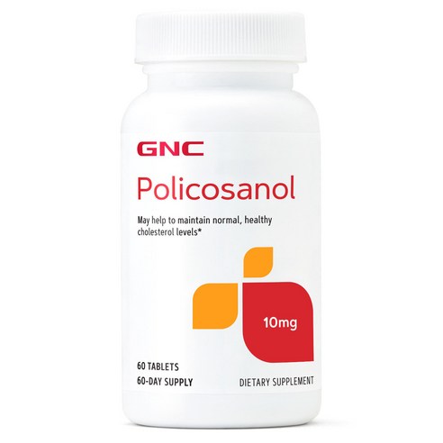 GNC 폴리코사놀 10mg 타블렛 글루텐 프리 무설탕, 1개, 60개입