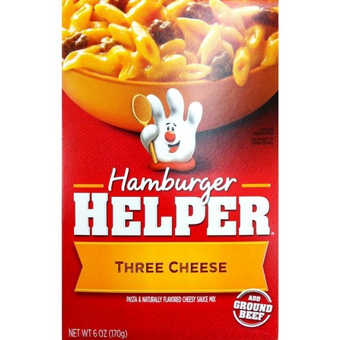 Betty Crocker THREE CHEESE Hamburger Helper 6oz (2 Pack) 베티 크로커 쓰리 치즈 햄버거 헬퍼 6온스(2팩), 1개
