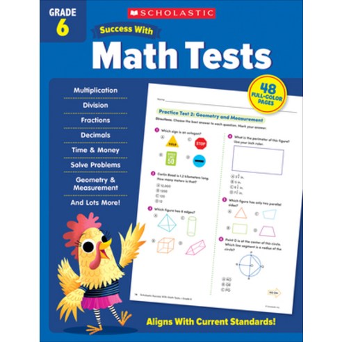 (영문도서) Scholastic Success with Math Tests Grade 6 Paperback, Scholastic Teaching Resources, English, 9781338798470