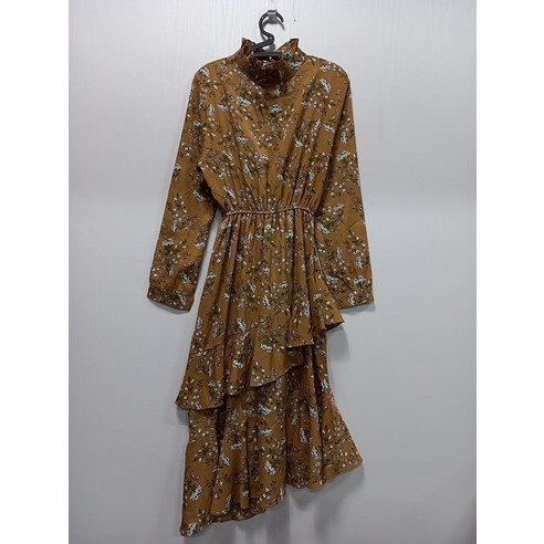 이프네 브라운 플라워 긴팔 원피스 여 F 5566 / 1006074