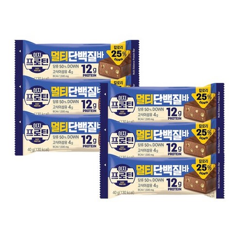 롯데웰푸드 이지프로틴 멀티단백질바40g X6개 (개당130kcal), 40g, 6개