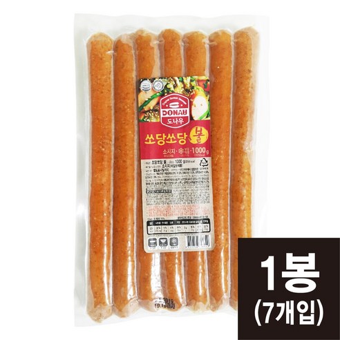 도나우 쏘당 쏘당 숯불갈비 1kg(150gx7개입) 당면소시지 [코리아타임스퀘어], 150g, 7개