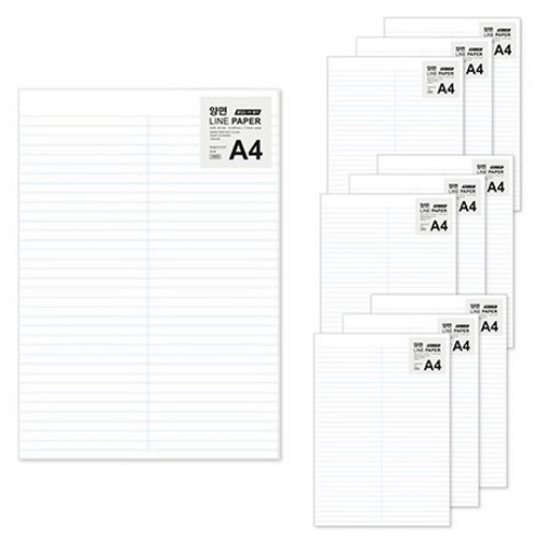양면에 줄있는 용지, A4, 300개