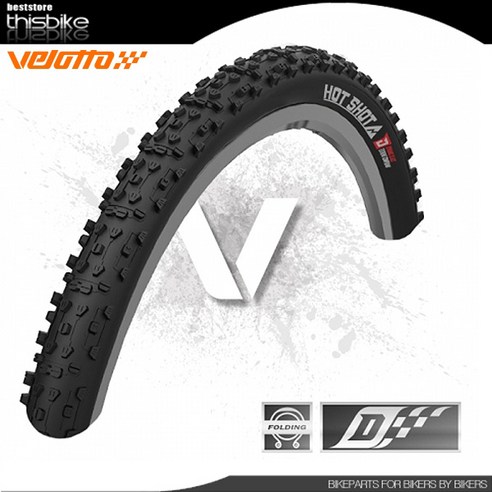 벨로또 MTB 핫샷 V2 클린처 폴딩 자전거 타이어, 1개