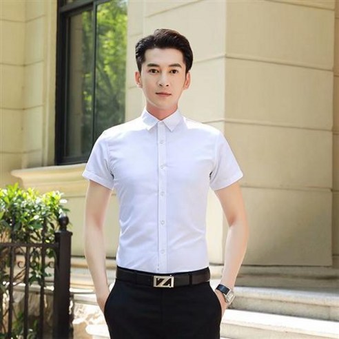 남성 복고풍 셔츠 유행 남성 맞춤형 체인 느슨한 캐주얼 반소매 셔츠 여름 체인 인쇄