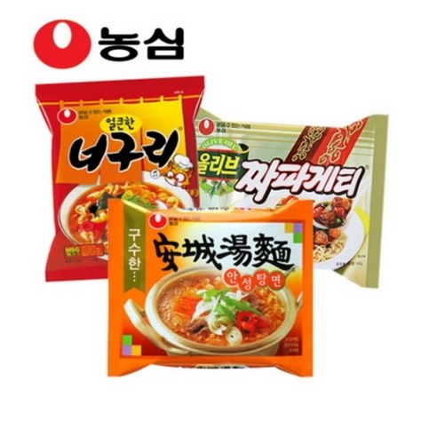 농심 [농심]얼큰너구리10봉+안성탕면10봉+짜파게티10봉 총30봉