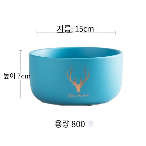 그릇 단일 가정용 세라믹 그릇 기숙사 6 인치 창조적 인 그릇 젓가락 수프 그릇 큰 그릇 도자기 그릇 에메랄드 식기 세트, 6 인치 그릇 | 뿔 | 하늘색 | 젓가락