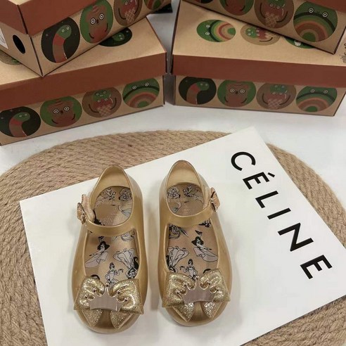 미니멜리사 둥근머리 키즈 단화 샌들 여아 크라운 나비