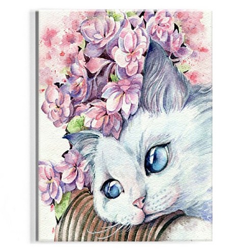 오로라데코덴 캔버스형 보석십자수 30x40cm, MK001 푸른 눈 고양이