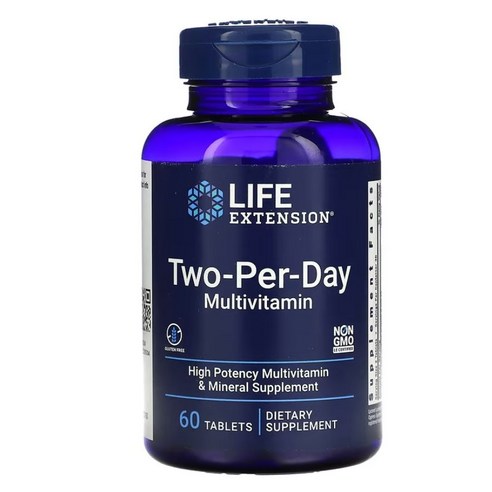 Life Extension 라이프익스텐션 투퍼데이 Two-Per-Day Tablets 타블렛 120정, 1개, 60정