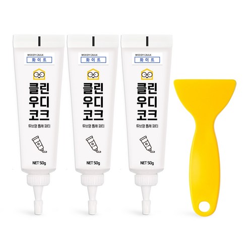 철물팩토리 퍼티 우디코크 마루바닥보수 메꾸미 보수제, 화이트+화이트+화이트+PVC헤라, 1세트