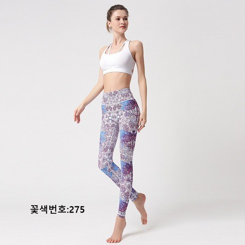 여성 꽃무늬 요가 레깅 댄스 레깅