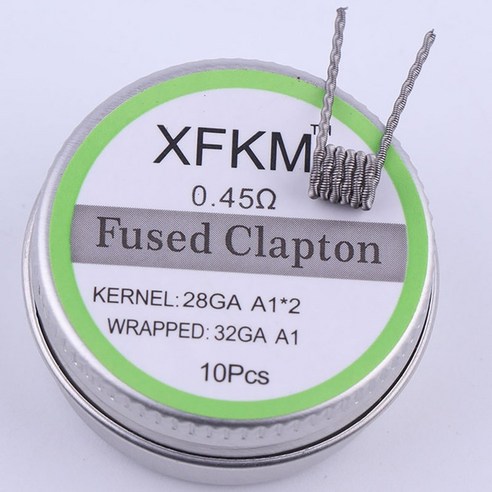 XFKM 10 개/ A1/316 플랫 트위스트 와이어 융합 clapton Hive 외계인 믹스 쿼드 타이거 코일 가열 저항, [14] fused 0.45, 10개