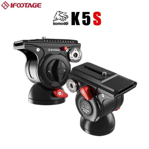 K5S Komodo 비디오 삼각대 헤드 DSLR 카메라 모노포드 유체 드래그 팬 경량, K5