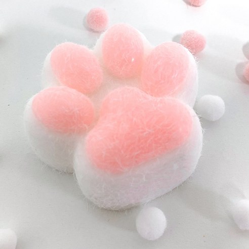 크앤비 햄스터 고양이 발바닥 말랑이 주물럭 모찌 스트레스볼 실리콘젤리, 고양이발바닥말랑이(화이트), 1개