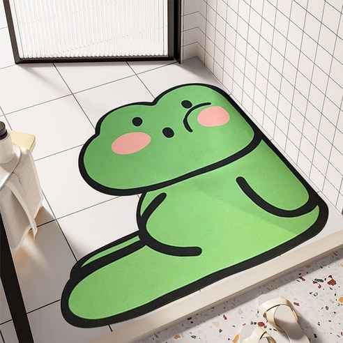 할인바이할인 간편세척 꾸깃애니멀 규조토 발매트 (60x60), 꾸깃개굴, 1개