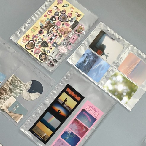 A5 6공 포카바인더 양면속지 5종 10매, 6공 양면 4단 포켓(10매)