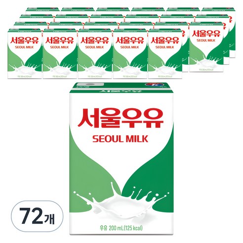 서울우유 멸균 흰우유, 200ml, 72개