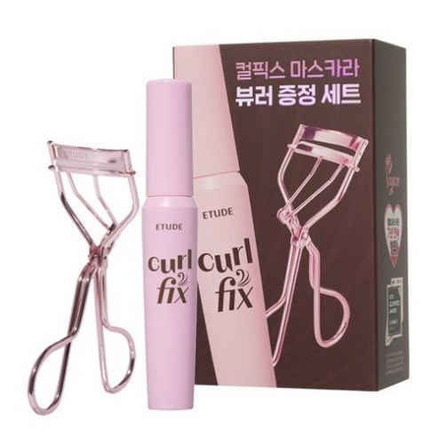 에뛰드 컬 픽스 마스카라 8g + 뷰러 세트, 02 브라운(마스카라), 5세트