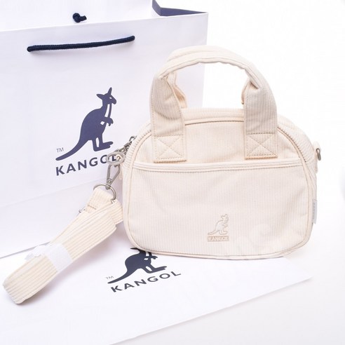 캉골 토트백 아이보리 + 쇼핑백 세트 (코드: 6 3929) – 국내 매장판 캉골가방