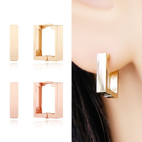 주리에떼의 18K 핑크골드 원터치 귀걸이: 빛나는 아름다움을 위한 현대적인 감성과 편안한 디자인의 완벽한 조화