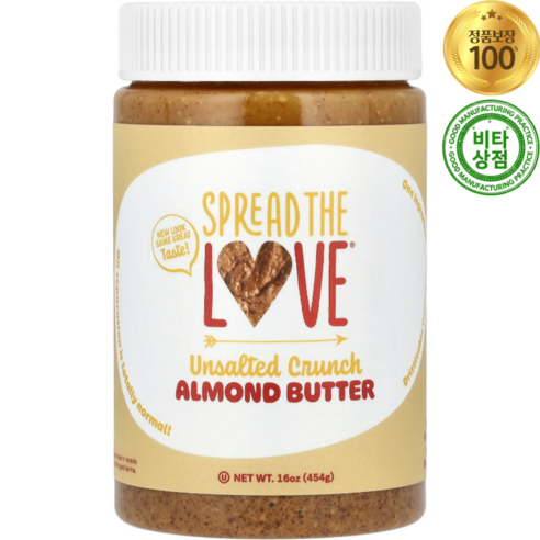 스프레드더러브 아몬드 버터 언솔트 무염 크런치 454g Almond Butter Unsalted Crunch - 잼/스프레드 | 쿠팡