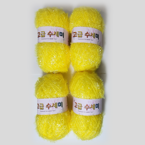 울클럽 별꽃수세미 만들기 DIY 고급수세미실 4볼세트, 109노랑