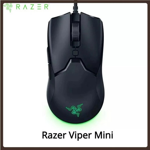 Razer Viper 미니 게이밍 마우스 초경량 디자인 크로마 RGB 라이트 8500 DPI 옵테일 센서 마우스 게이머, 1)Black, 1)Black, 없음, 1개