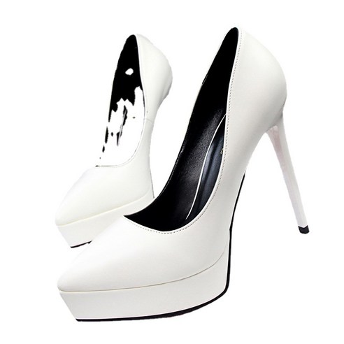 ANKRIC 하이힐 패션 간단 얇은 힐 슈퍼 하이힐 얕은 뾰족한 방수 플랫폼 여성 신발