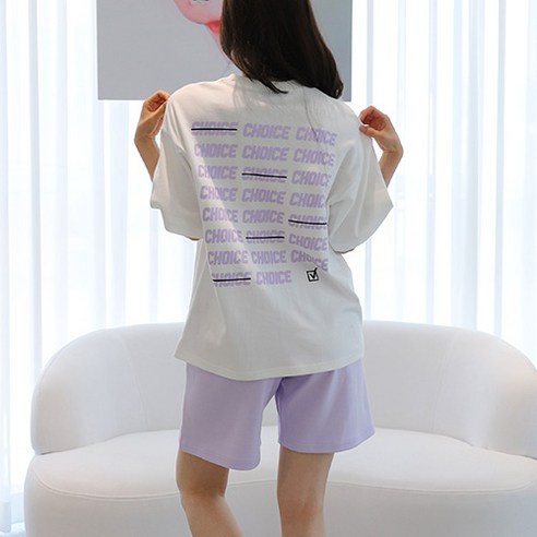 순이들 여성 초이스 오버핏 반팔 반바지 트레이닝세트