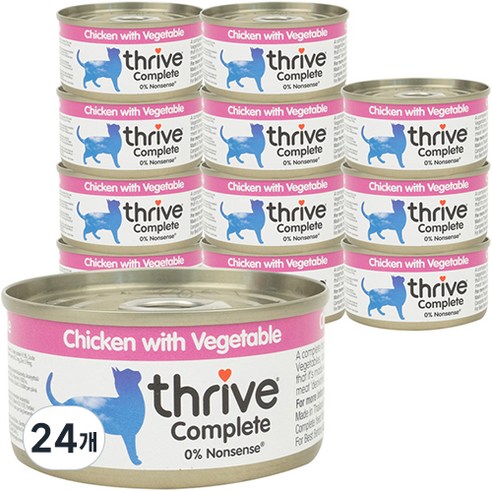 쓰라이브 컴플리트 그레인프리 고양이 주식캔 75g, 24개