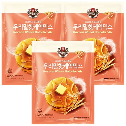 곰표찜케익믹스 백설 우리밀핫케익믹스500gX3개입, 500g, 3개 Best Top5