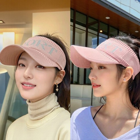 더간다 여름 여성 자외선차단 썬캡 니트썬캡 골프썬캡 스포츠 모자, 1개, 핑크