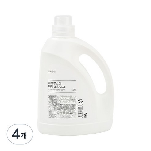 생활양품 베이킹소다 액체 세탁세제, 4개, 3.05L