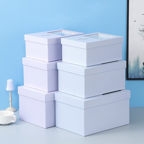 간단 단색 포장 박스형 스카프 옷 큰 3 피스 세트 상자 선물 상자 빈 상자 깜짝 생일 선물 상자, 대, 중, 소 2색 혼합 세트, 9305-1