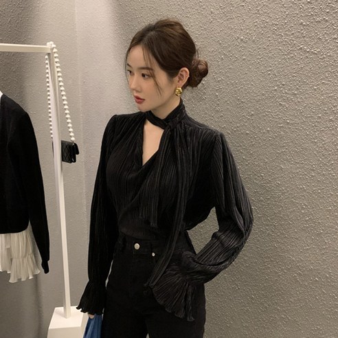 레티고 여성 브이 넥 리본 루즈 플레어 블라우스 셔츠 — 레티고 여성용 브이 넥 리본 루즈 플레어 블라우스 셔츠 레티고 여성 브이 넥 리본 루즈 플레어 블라우스 셔츠 — 레티고 여성용 브이 넥 리본 루즈 플레어 블라우스 셔츠
