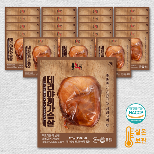 홀리닭 바로먹는 실온 닭가슴살 데리야끼 120g, 20개