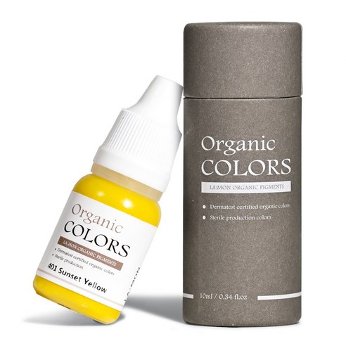 래쉬몬스터 오가닉 수지엠보 색소 아이라인 입술반영구 눈썹문신 스킨커버 10ml, 1개, [엠보 수지] 401 썬셋엘로우