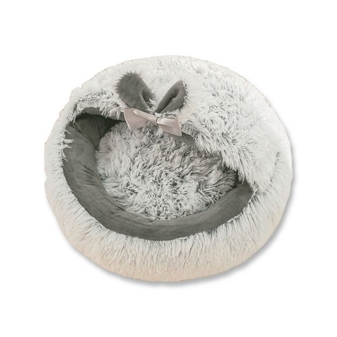 믹스MICS 반려동물 동굴방석 펫하우스 동굴집 동굴쿠션 강아지 고양이 직경50cm, 그레이(직경50cm)