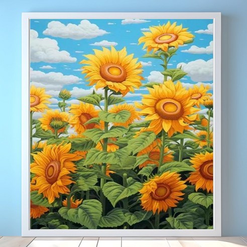 슈슈보석십자수 즐거운 취미 중형 40X50 패브릭형, 해바라기, 1개